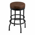 Barhocker mit PU-Ledersitz Braun Stahlrahmen 76cm
