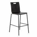 Barhocker Schwarz Metall Sperrholz Sitz