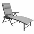 Aluminium Gartenliege mit Textilene Bezug Grau 200x70x45cm
