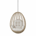 Hängesessel Rattan mit Polyesterkissen Beige