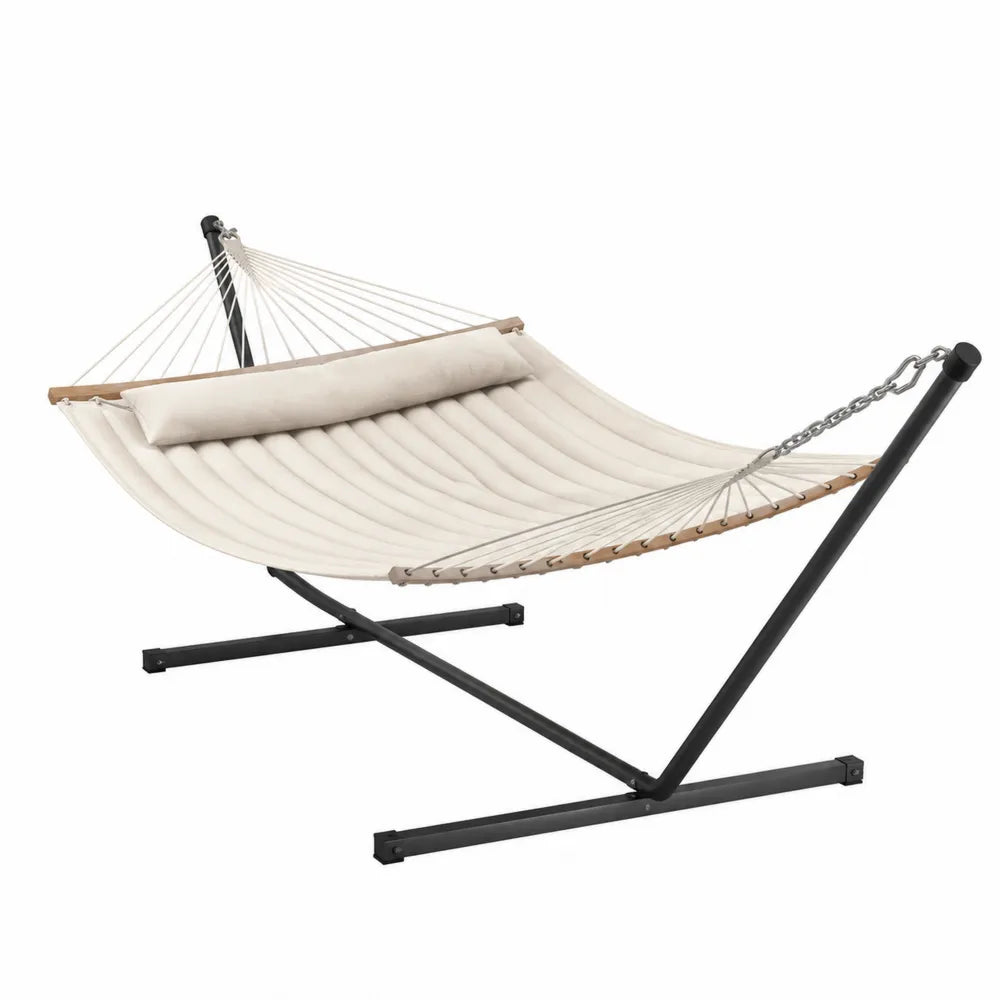 Hängematte Creme Baumwolle mit Stahlgestell