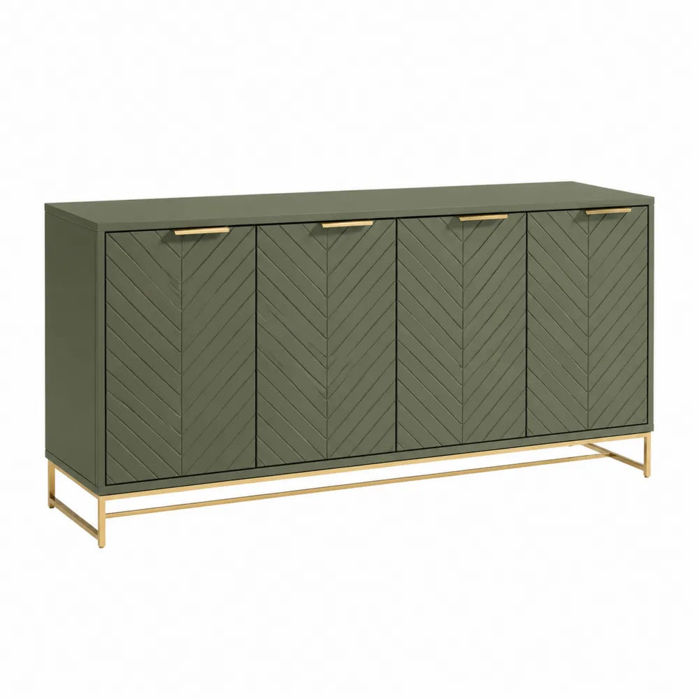 Sideboard MDF-Holz Olivgrün Metall 180x40x80 cm