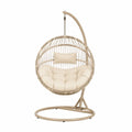 Rattan Hängesessel mit Stahlrahmen Beige